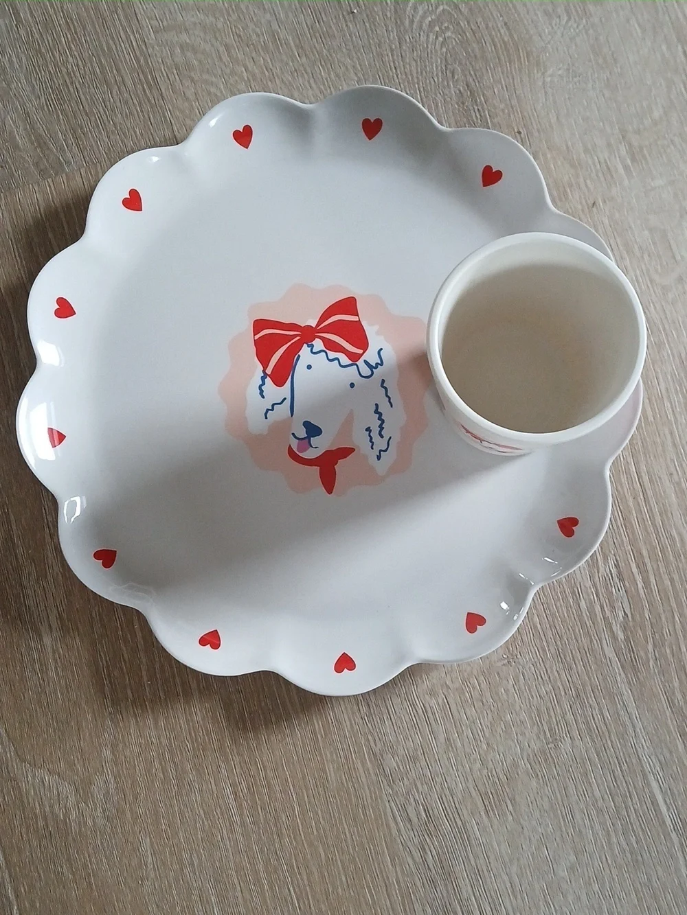 Pillowfort Set of 2 A Target Plate & Cup Bamboo Melamine BPA Pet Faces